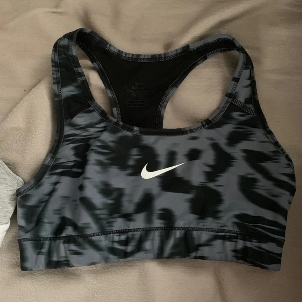 Nike Grey and Black Sports Bra